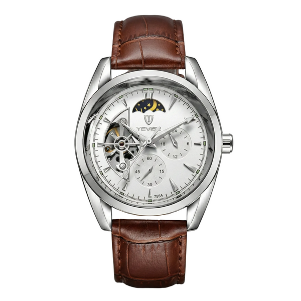 Reloj automático formal - tono cafe y blanco OpenHeart