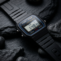 Reloj de lujo digital - Tono negro CASIO F91W-1