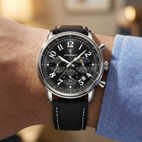 Reloj cronografo depotivo - negro y acero