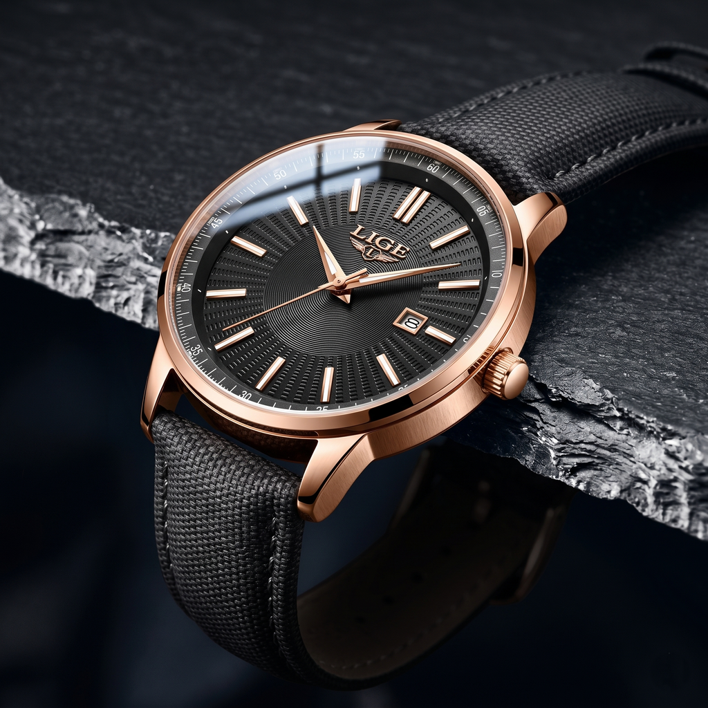 Reloj elegante premiun - Tono negro y rosegold