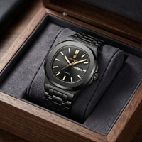 Reloj de lujo minimalista - tono negro total