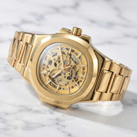 Reloj automático ESKELETON - Tono full gold - nautilus inspired