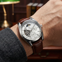 Reloj automático formal - tono cafe y blanco OpenHeart