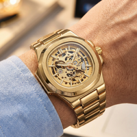Reloj automático ESKELETON - Tono full gold - nautilus inspired
