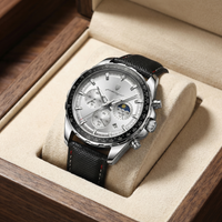 Reloj de lujo deportivo cronografo - Tono acero y negro