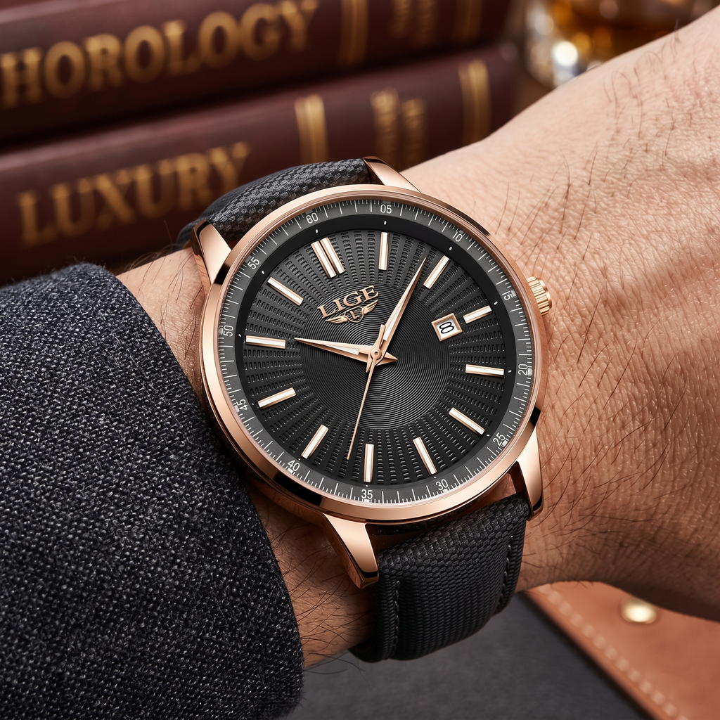 Reloj elegante premiun - Tono negro y rosegold