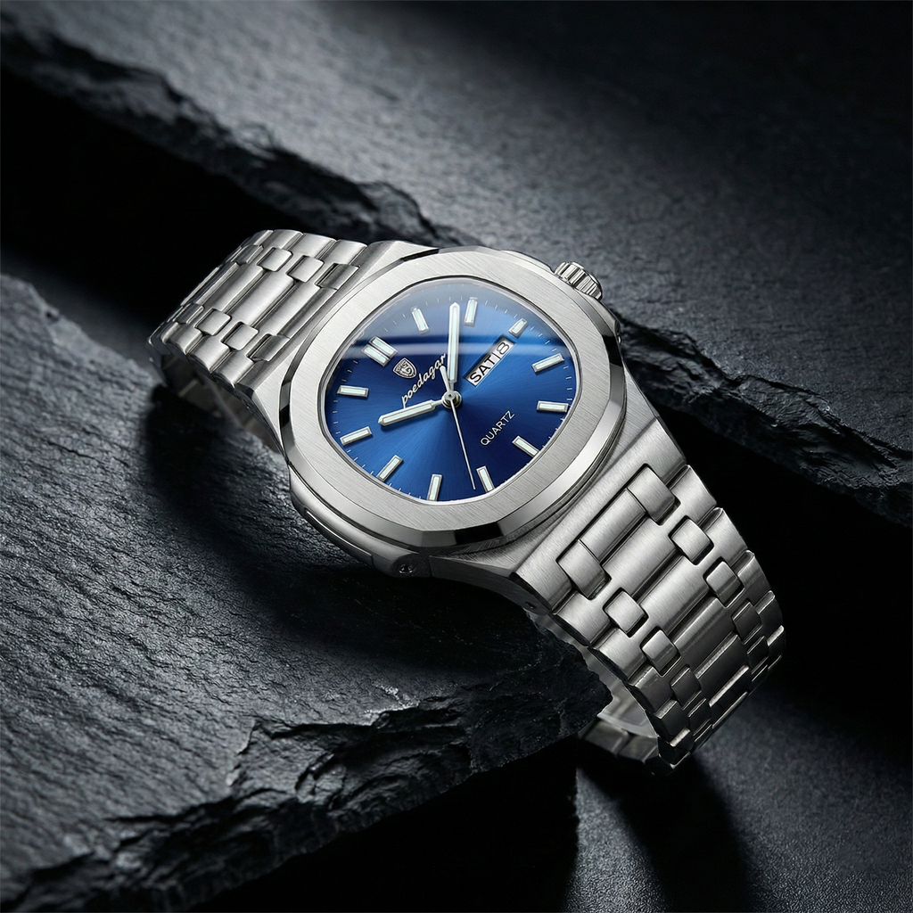 Reloj de lujo minimalista - tono azul y acero