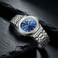 Reloj de lujo minimalista - tono azul y acero