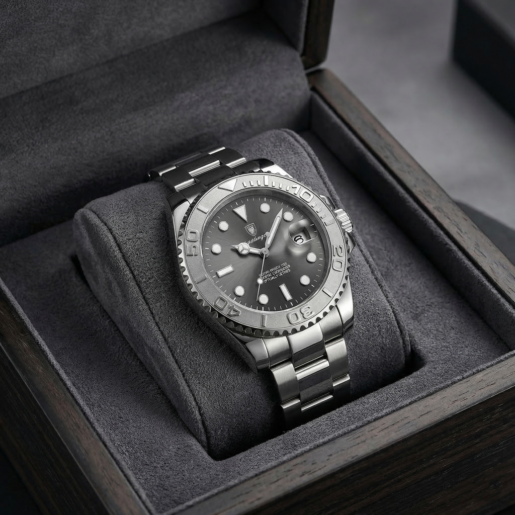 Reloj de lujo premium - tono acero y negro