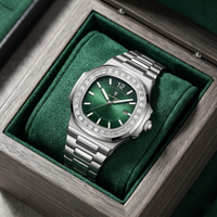 Reloj de lujo premiun - tono acero y verde