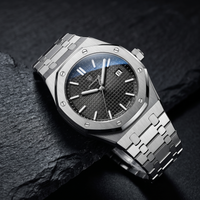 Reloj de lujo ejecutivo - tono acero y negro