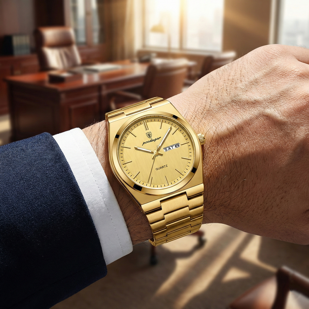 Reloj de lujo ejecutivo - tono oro