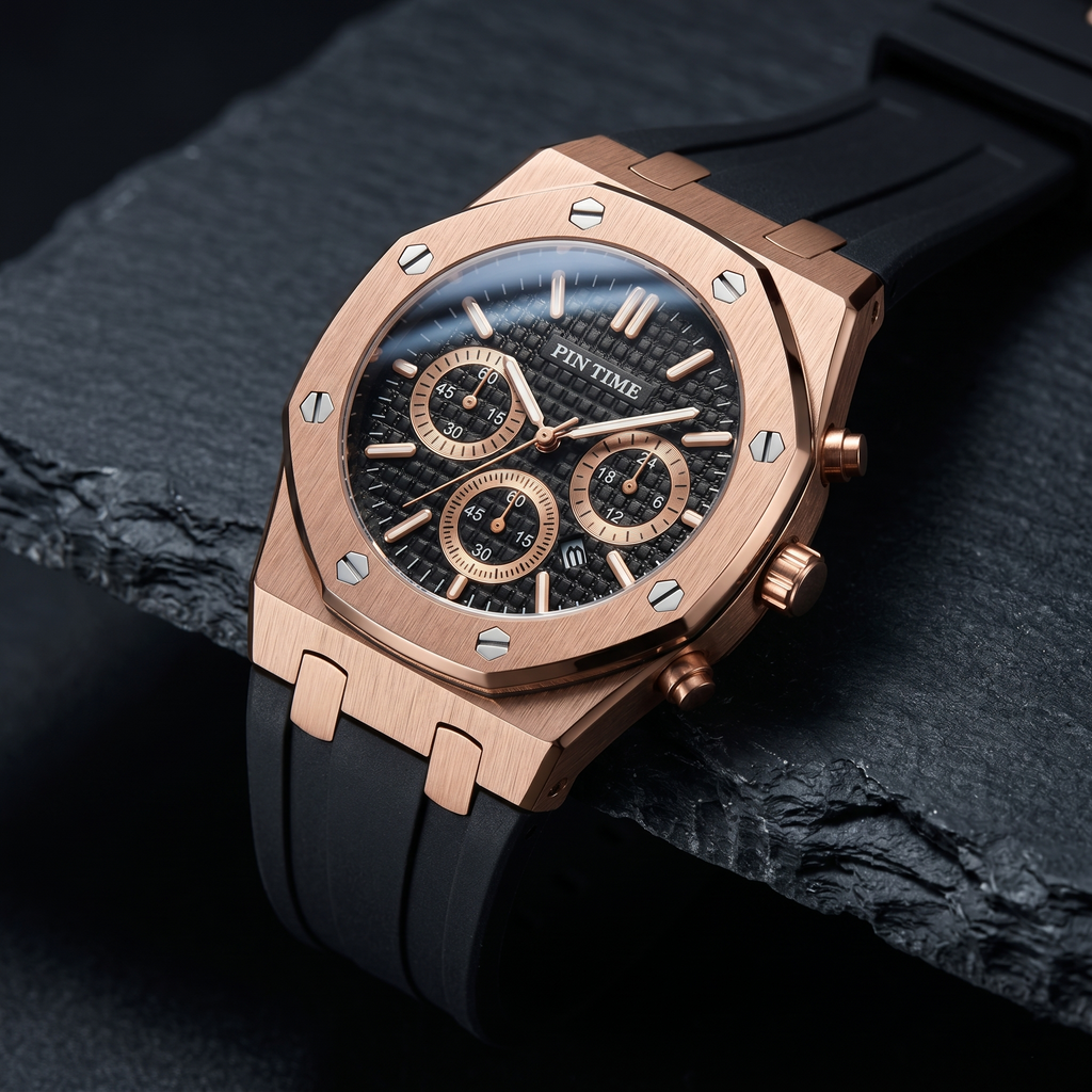 Reloj deportivo - Tono negro y rosegold