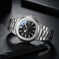 Reloj de lujo minimalista – Tono Negro y acero