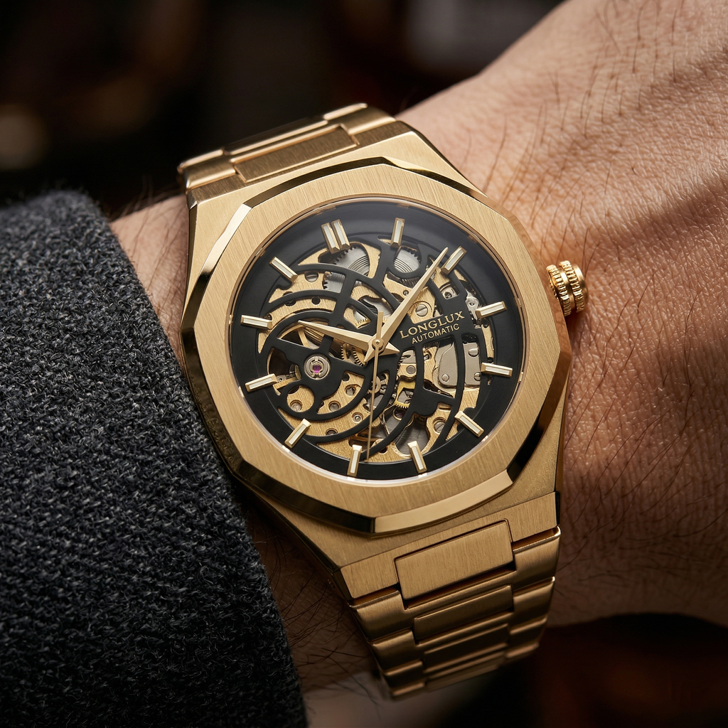 Reloj deportivo automatico - Tono rose gold y negro