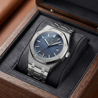 Reloj de lujo ejecutivo - tono acero y azul oceano – oak inspired