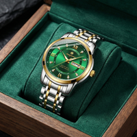 Reloj de lujo - tono verde y acero gold