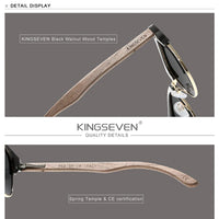 KINGSEVEN® Wooden HANDMADE Sunglasses N5516 Black
