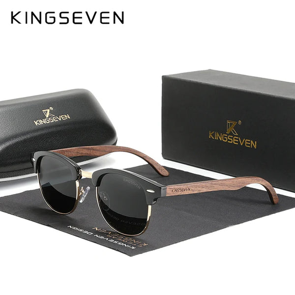 KINGSEVEN® Wooden HANDMADE Sunglasses N5516 Black