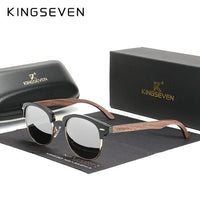 KINGSEVEN® Wooden HANDMADE Sunglasses N5516 Silver