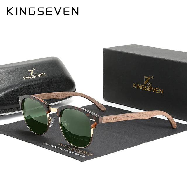 KINGSEVEN® Wooden HANDMADE Sunglasses N5516 Green