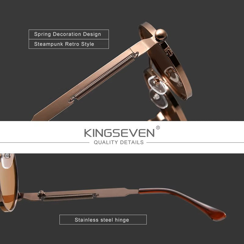 KINGSEVEN® Steampunk Retro-Icon Polarized Sunglasses N7579