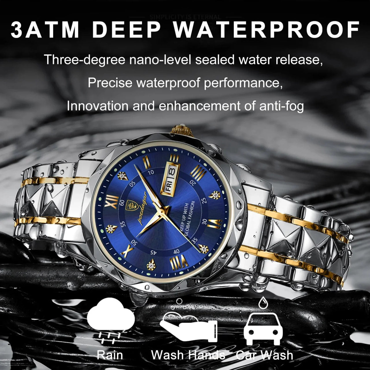 Reloj de lujo ejecutivo – tono Azul y oro - AltusSV | Relojes y Accesorios para Hombre