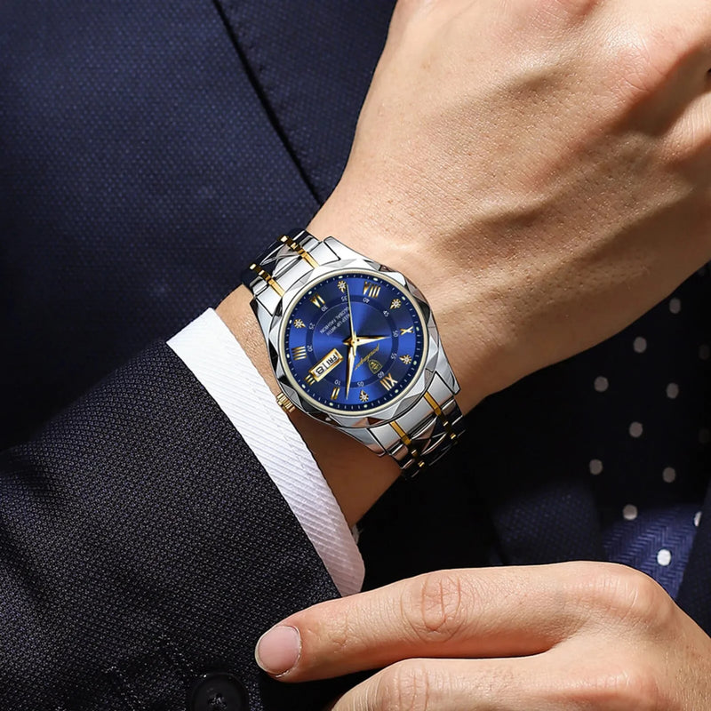 Reloj Ejecutivo Azul y Oro Luxury Sport para Hombre