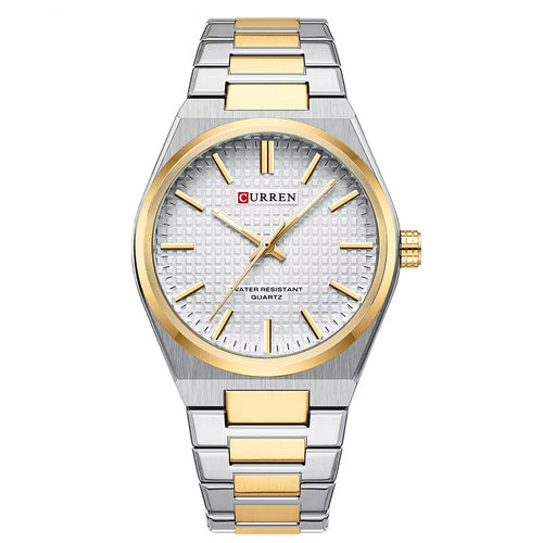 Reloj de lujo ejecutivo - tono acero dorado y blanco - AltusSV | Relojes y Accesorios para Hombre