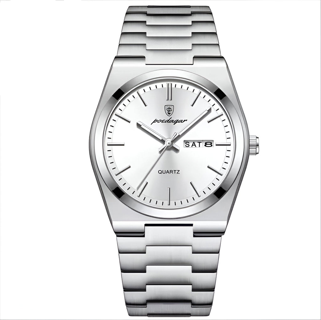 Reloj de lujo ejecutivo - tono blanco y acero - AltusSV | Relojes y Accesorios para Hombre