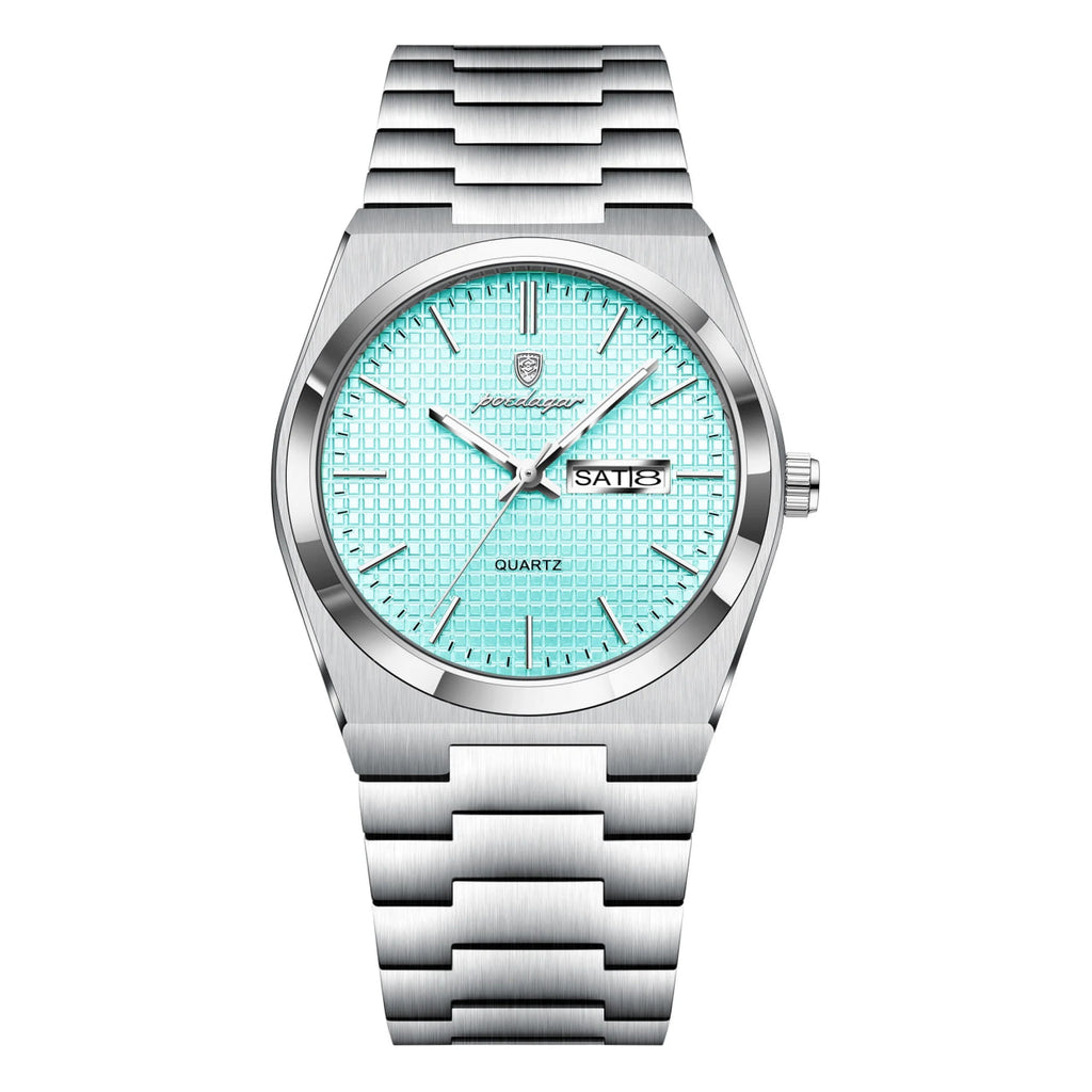 Reloj de lujo ejecutivo - tono turquesa y acero tifany - AltusSV | Relojes y Accesorios para Hombre