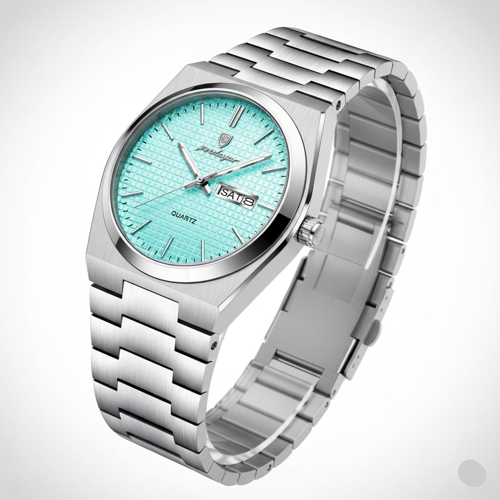 Reloj de lujo ejecutivo - tono turquesa y acero tifany - AltusSV | Relojes y Accesorios para Hombre