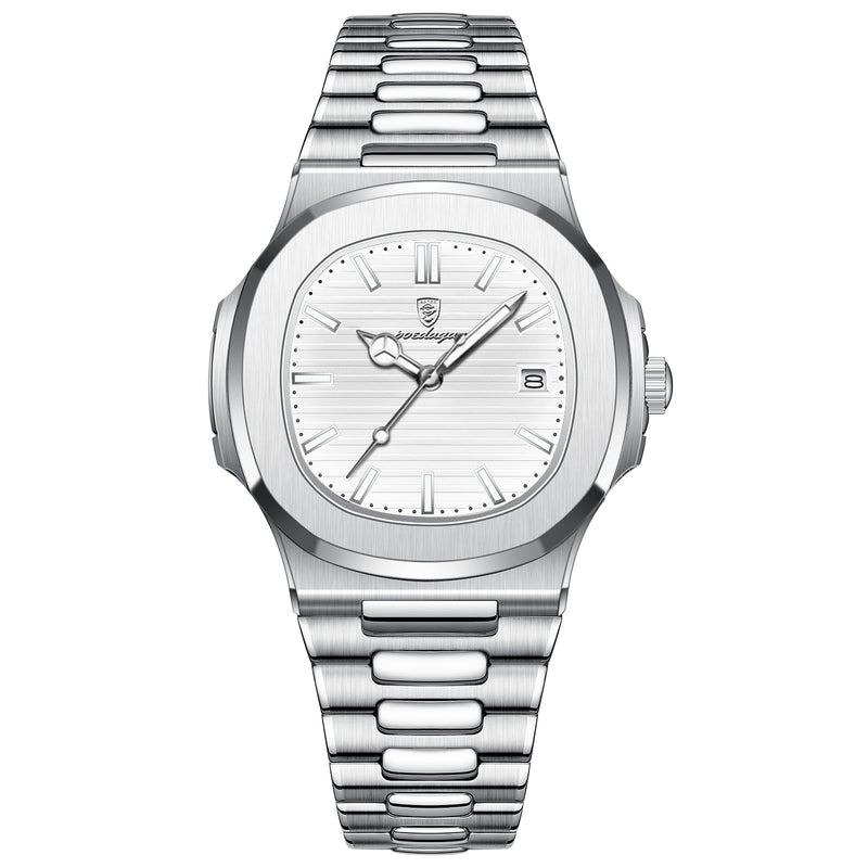 Reloj de lujo minimalista - tono blanco y acero