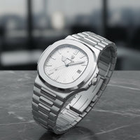 Reloj de lujo minimalista - tono blanco y acero - AltusSV | Relojes y Accesorios para Hombre