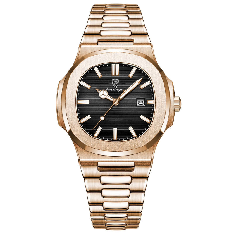 Reloj de lujo minimalista - tono negro y rose gold - nautilus inspired