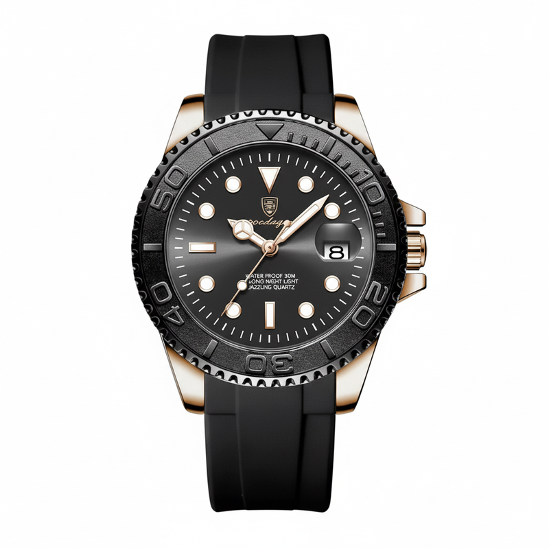 Reloj de lujo premium - tono negro y rose gold - yacht master inspired