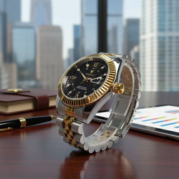 Reloj Ejecutivo Premium Oro y Acero para Hombre | Estilo Datejust