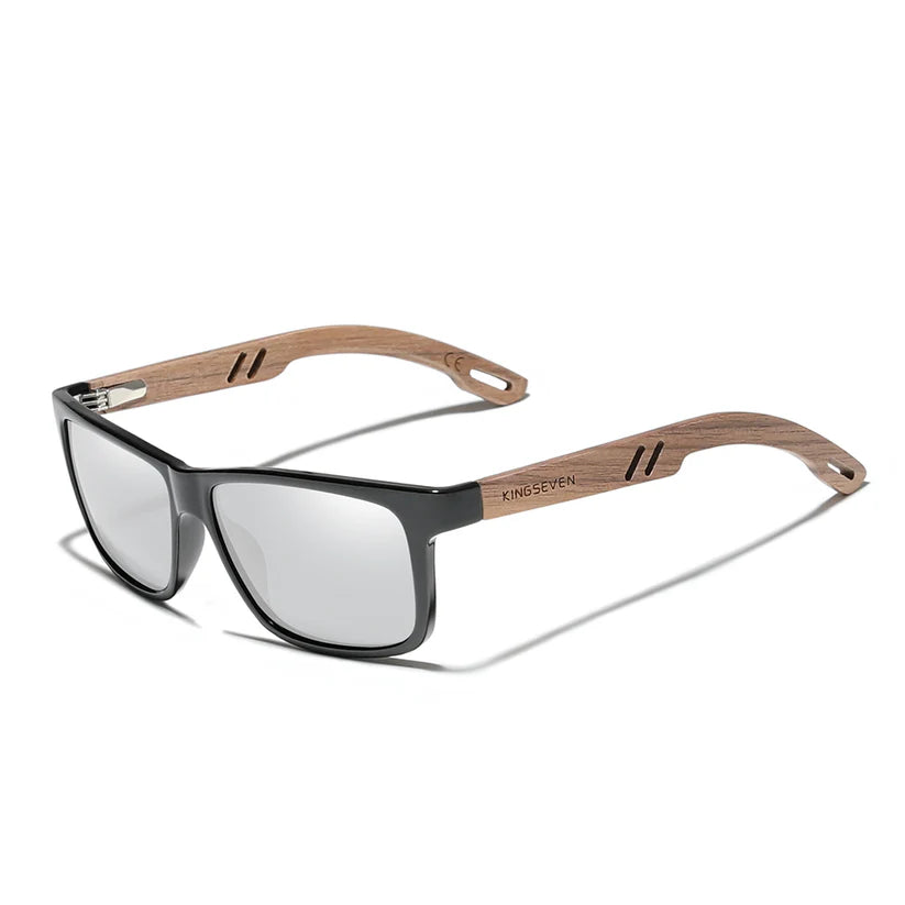 KINGSEVEN® Wooden HANDMADE Sunglasses W5508 Silver