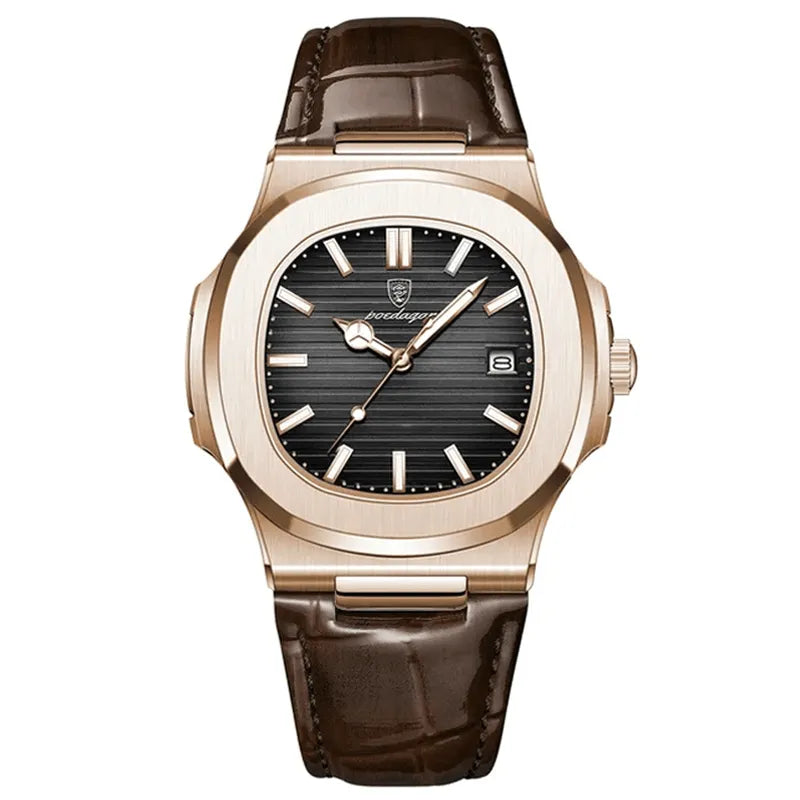 Reloj de lujo minimalista – Tono Negro y cafe - nautilus inspired