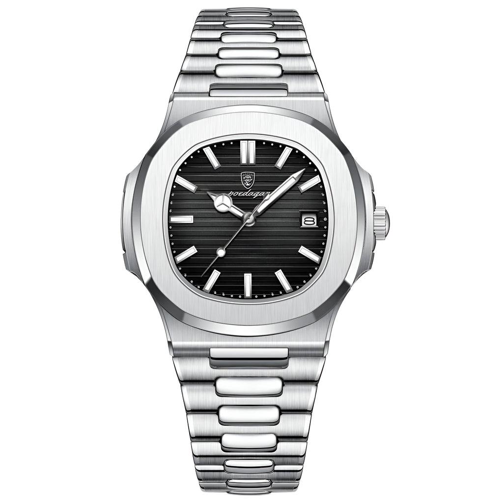 Reloj de lujo minimalista – Tono Negro y acero