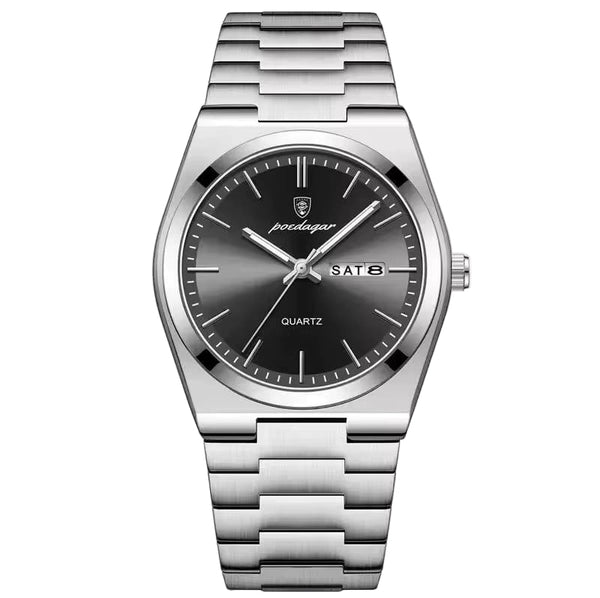 Reloj de lujo ejecutivo - tono negro y acero