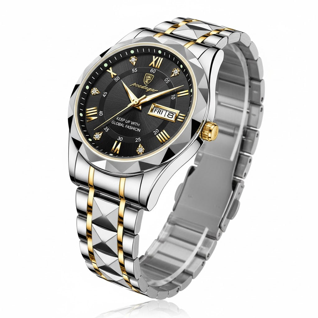 Reloj de lujo ejecutivo – tono Negro y oro