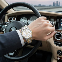 Reloj de lujo ejecutivo – tono Blanco y oro