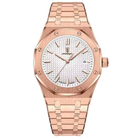 Reloj de lujo ejecutivo - tono rose gold y blanco