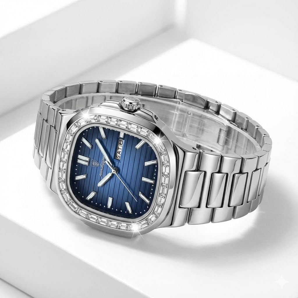 Reloj ejecutivo premiun - tono azul y acero