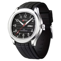 Reloj de lujo deportivo - negro y acero