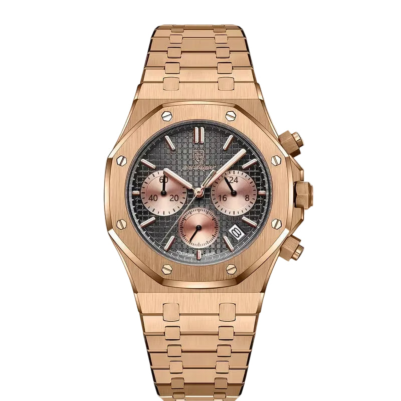 Reloj cronografo deportivo - rose gold negro