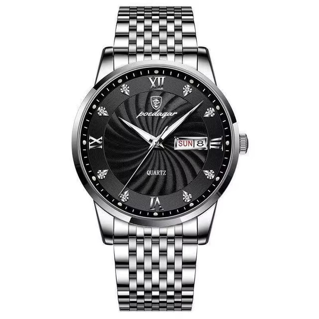 Reloj elegante cocktail - tono acero y negro