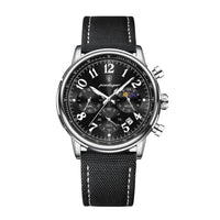 Reloj cronografo depotivo - negro y acero
