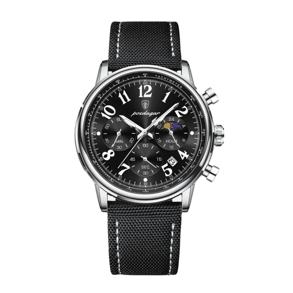 Reloj cronografo depotivo - negro y acero